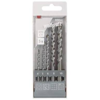 Kőzetfúró készlet, beton, falfúró készlet 5részes Wolfcraft 8450000 Kőzetfúró készlet, beton, falfúró készlet 5részes Wolfcraft 8450000