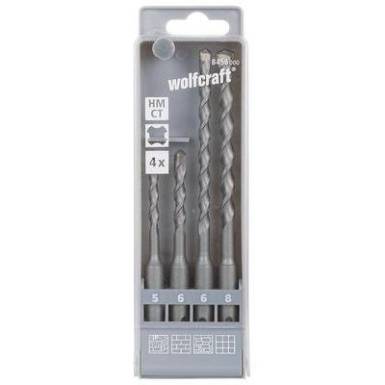 Standard HM fúrószár készlet ütvefúróhoz SDS-plus Ø 5/6/8 mm, 4 db, Wolfcraft 8456000 Standard HM fúrószár készlet ütvefúróhoz SDS-plus Ø 5/6/8 mm, 4 db, Wolfcraft 8456000