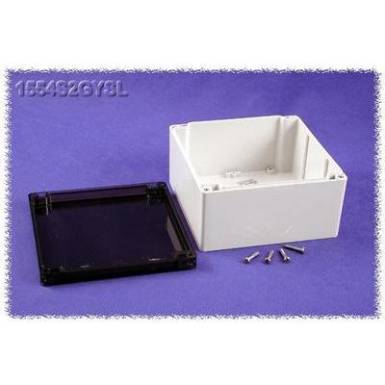 Hammond Electronics számítógép dobozok, 1554-es sorozat 1554S2GYSL polikarbonát (H x Sz x Ma) 160 x 160 x 90 mm, szürke Hammond Electronics számítógép dobozok, 1554-es sorozat 1554S2GYSL polikarbonát (H x Sz x Ma) 160 x 160 x 90 mm, szürke