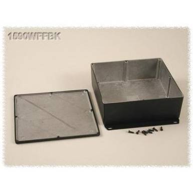 Hammond Electronics öntvény dobozok, 1590-es sorozat 1590WFFBK alumínium (H x Sz x Ma) 187.5 x 187.5 x 67 mm, fekete Hammond Electronics öntvény dobozok, 1590-es sorozat 1590WFFBK alumínium (H x Sz x Ma) 187.5 x 187.5 x 67 mm, fekete