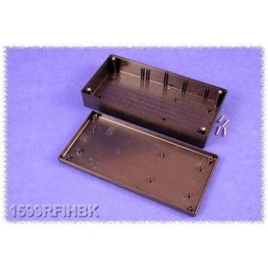 Kézi műszerdoboz ABS fekete 220 x 110 x 44 Hammond Electronics 1599RFIHBK, 1db Kézi műszerdoboz ABS fekete 220 x 110 x 44 Hammond Electronics 1599RFIHBK, 1db