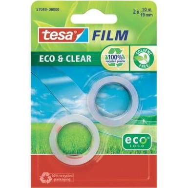 Cellux átlátszó Tesafilm®Eco&Clear 10 m x 19 mm, 2 tekercs, TESA 57049 Cellux átlátszó Tesafilm®Eco&Clear 10 m x 19 mm, 2 tekercs, TESA 57049