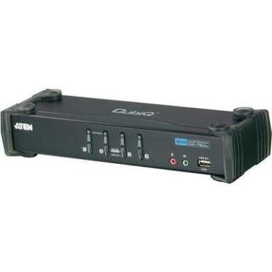 4 portos KVM switch, (billentyűzet, video, eg&eacute;r) eloszt&oacute;, &eacute;s USB 2.0 Hub Aten CS1764A-AT-G