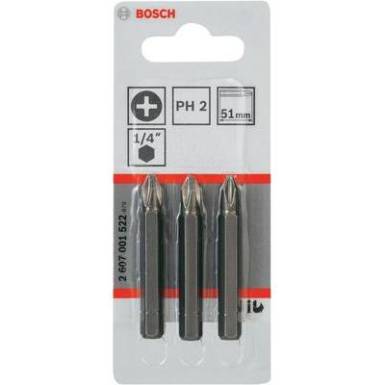 Bosch csavarh&uacute;z&oacute; BIT k&eacute;szlet PH 2 kereszthorny&uacute; 3db-os szett Bosch 2607001522