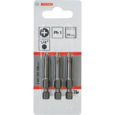 Csavarhúzó BIT betét PH1 x 49 mm 3db Bosch 2607001526 Csavarhúzó BIT betét PH1 x 49 mm 3db Bosch 2607001526