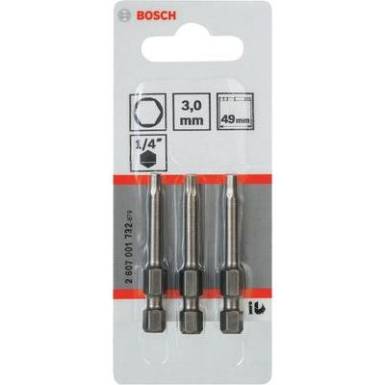 Bosch csavarhúzó BIT készlet, 3mm-es hatlapfejű 3db-os szett Bosch 2607001732 Bosch csavarhúzó BIT készlet, 3mm-es hatlapfejű 3db-os szett Bosch 2607001732