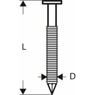 Kerekfejű szeg, SN21RK 60RG, 2,8 mm, 60 mm, horganyozott, bordázott kivitel 4000 db Bosch 2608200036 Kerekfejű szeg, SN21RK 60RG, 2,8 mm, 60 mm, horganyozott, bordázott kivitel 4000 db Bosch 2608200036