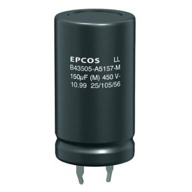 Elektrolit kondenzátor Snap-In 10 mm 100 µF 400 V/DC 20 % (Ø x Ma) 22 mm x 35 mm Epcos B43504-A9107-M 1 db Elektrolit kondenzátor Snap-In 10 mm 100 µF 400 V/DC 20 % (Ø x Ma) 22 mm x 35 mm Epcos B43504-A9107-M 1 db