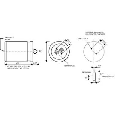 Nagyfeszültségű elektrolit kondenzátor 470μ,F/400V Nagyfeszültségű elektrolit kondenzátor 470μ,F/400V