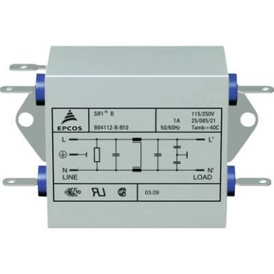 Epcos Hálózati zavarszűrő SIFI B, fokozott csillapítás STANDARD SZŰRŐ, SIFI B, 2X20A 250V 115 - 250 V, 50/60 Hz V 20 A Epcos Hálózati zavarszűrő SIFI B, fokozott csillapítás STANDARD SZŰRŐ, SIFI B, 2X20A 250V 115 - 250 V, 50/60 Hz V 20 A