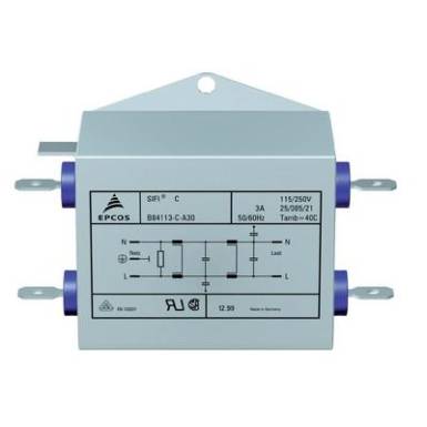 Epcos Hálózati zavarszűrő SIFI A, normál csillapítás STANDARD SZŰRŐ, SIFI A, 2X3A 250V 115/250 V/50-60 Hz 3 A Epcos Hálózati zavarszűrő SIFI A, normál csillapítás STANDARD SZŰRŐ, SIFI A, 2X3A 250V 115/250 V/50-60 Hz 3 A