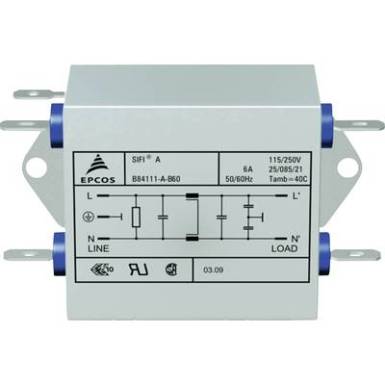 Epcos Hálózati zavarszűrő SIFI A, normál csillapítás STANDARD SZŰRŐ, SIFI A, 2X20A 250V 115/250 V/50-60 Hz 20 A Epcos Hálózati zavarszűrő SIFI A, normál csillapítás STANDARD SZŰRŐ, SIFI A, 2X20A 250V 115/250 V/50-60 Hz 20 A