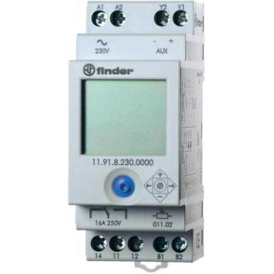 Finder DIN sínes alkonykapcsoló, LCD-s, 230V/AC, 2-150 lux, 1 áramkör, 11.91.8.230.0000 Finder DIN sínes alkonykapcsoló, LCD-s, 230V/AC, 2-150 lux, 1 áramkör, 11.91.8.230.0000