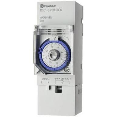 Finder DIN sínes timer időkapcsolórelé, 1 áramkör, 250V/16A, 12.01.8.230.0000 Finder DIN sínes timer időkapcsolórelé, 1 áramkör, 250V/16A, 12.01.8.230.0000