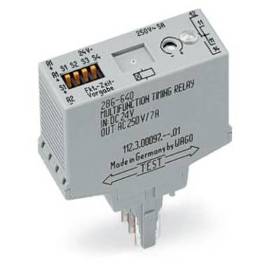 Több tartományú időrelé modul, 1 váltó 250 V, WAGO 286-640 Több tartományú időrelé modul, 1 váltó 250 V, WAGO 286-640