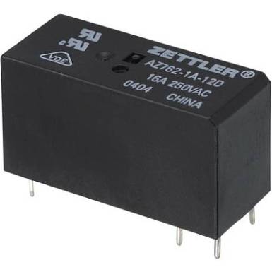 Miniatűr teljesítményrelé Zettler Electronics AZ762-1A-60DE 60 V/DC 1 záró, 16 A, 150 V/DC/440 V/AC, 4432 VA/480 W Miniatűr teljesítményrelé Zettler Electronics AZ762-1A-60DE 60 V/DC 1 záró, 16 A, 150 V/DC/440 V/AC, 4432 VA/480 W