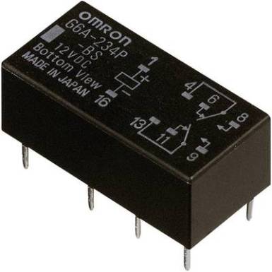 Jelzőrelé, monostabil, 5 V/DC 2 váltó (30 V/DC) 2 A/ (125 V/AC) 0,5 A Omron G6A-274P-ST-US 5 VDC Jelzőrelé, monostabil, 5 V/DC 2 váltó (30 V/DC) 2 A/ (125 V/AC) 0,5 A Omron G6A-274P-ST-US 5 VDC