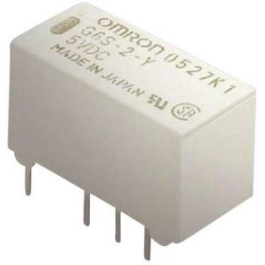 Rendk&iacute;v&uuml;l v&eacute;kony jel rel&eacute; 5 V/DC 2 v&aacute;lt&oacute;, 2 A 220 V/DC/250 V/AC, 62,5 VA/60 W, Omron G6S-2 5 VDC