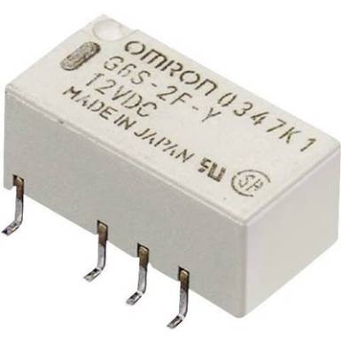 Rendk&iacute;v&uuml;l v&eacute;kony jel rel&eacute; 5 V/DC 2 v&aacute;lt&oacute;, 2 A 220 V/DC/250 V/AC, 62,5 VA/60 W, Omron G6S-2F 5 VDC