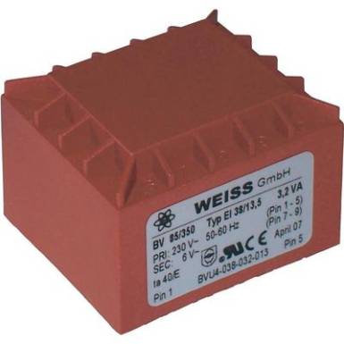 Transzformátor 3,2VA 230V / 6V / 533MA Transzformátor 3,2VA 230V / 6V / 533MA