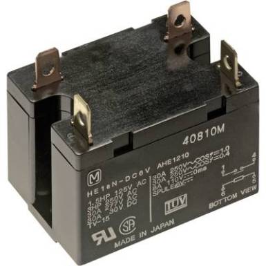 Teljesítmény relé 240 V 1 záró, 30 A 30 V/DC 277 V/AC 8310 VA, Panasonic HE1AN240AC Teljesítmény relé 240 V 1 záró, 30 A 30 V/DC 277 V/AC 8310 VA, Panasonic HE1AN240AC