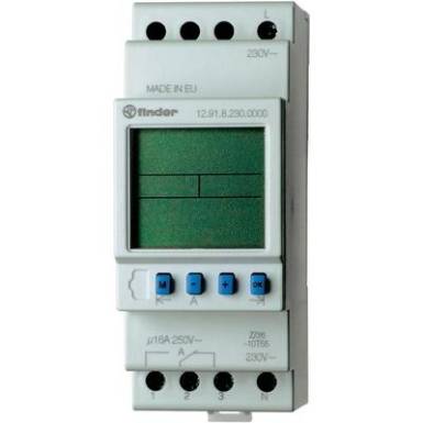 Digit&aacute;lis időkapcsol&oacute; &oacute;ra DIN s&iacute;nre 230 V/50-60 Hz, 1 v&aacute;lt&oacute; 16 A 250 V/AC 4000 VA, Finder 12.91.8.230.0000