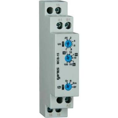 Multifunkciós időrelé 24 - 240 V DC/AC, 1 váltó 8 A, ENTES MCB-15 Multifunkciós időrelé 24 - 240 V DC/AC, 1 váltó 8 A, ENTES MCB-15
