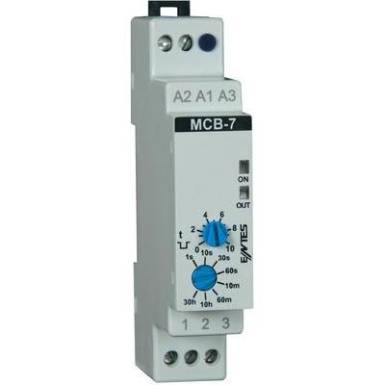 Időrelé 24 V/AC/DC/ 230 V/AC 1 váltó 8 A, ENTES MCB-7 Időrelé 24 V/AC/DC/ 230 V/AC 1 váltó 8 A, ENTES MCB-7