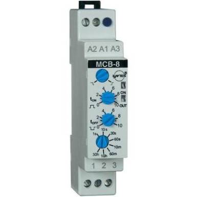 Időrelé 24 V/AC/DC/ 230 V/AC 1 váltó 8 A, ENTES MCB-8 Időrelé 24 V/AC/DC/ 230 V/AC 1 váltó 8 A, ENTES MCB-8