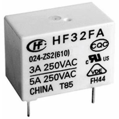 Hálózati relé 5 V/DC 1 záró, 5 A 30 V/DC/250 V/AC 1250 VA/150 W, Hongfa HF32FA/005-HSL2 (610) Hálózati relé 5 V/DC 1 záró, 5 A 30 V/DC/250 V/AC 1250 VA/150 W, Hongfa HF32FA/005-HSL2 (610)