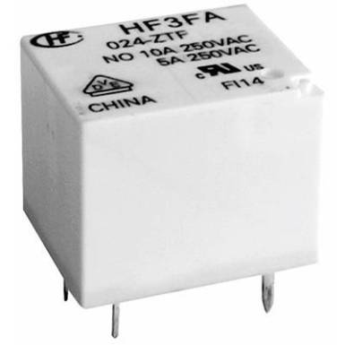 Kocka relé 5 V/DC 1 váltó, 10 A, 30 V/DC/ 277 V/AC, 2770 VA/ 300 W, Hongfa HF3FA/005-ZTF Kocka relé 5 V/DC 1 váltó, 10 A, 30 V/DC/ 277 V/AC, 2770 VA/ 300 W, Hongfa HF3FA/005-ZTF
