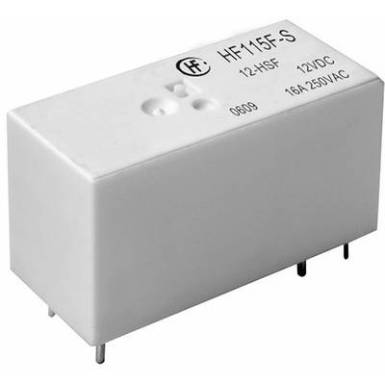 Hálózati relé, nagy bekapcsolási áramú, 12 V/DC, 1 záró 16 A 440 V/AC 4000 VA, Hongfa HF115F-S/012-HSF Hálózati relé, nagy bekapcsolási áramú, 12 V/DC, 1 záró 16 A 440 V/AC 4000 VA, Hongfa HF115F-S/012-HSF