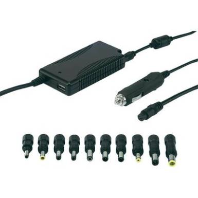 Aut&oacute;s laptop t&aacute;pegys&eacute;g univerz&aacute;lis aut&oacute;s t&ouml;ltő notebookokhoz max. 90W Voltcraft SMP-90A