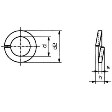 Toolcraft horganyzott acél rugós alátét M2, DIN 127, 100 db Toolcraft horganyzott acél rugós alátét M2, DIN 127, 100 db