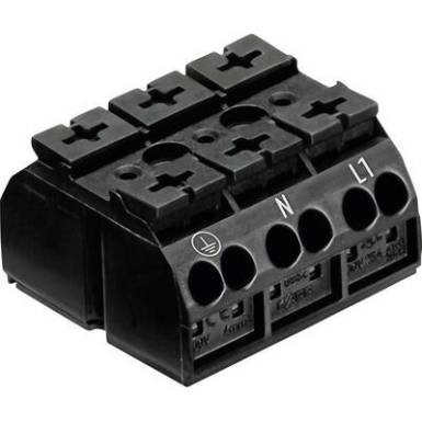 Szigetelt sorkapocsblokk 4 pólusú, 0,5 - 4 mm² 32A, fekete, WAGO 862-1503 Szigetelt sorkapocsblokk 4 pólusú, 0,5 - 4 mm² 32A, fekete, WAGO 862-1503
