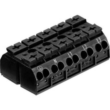 Szigetelt sorkapocsblokk 5 pólusú, 0,5 - 4 mm² 32A, fekete, WAGO 862-1505 Szigetelt sorkapocsblokk 5 pólusú, 0,5 - 4 mm² 32A, fekete, WAGO 862-1505