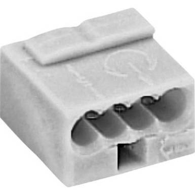 Mikró vezetékösszekötő 4 vezetékes, 0,6 - 0,8 mm² 6A, sötétszürke, 1 db, WAGO 243-204 Mikró vezetékösszekötő 4 vezetékes, 0,6 - 0,8 mm² 6A, sötétszürke, 1 db, WAGO 243-204
