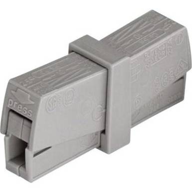 Lámpa vezetékösszekötő 2 vezetékes, 0,5 - 2,5 mm² 16A, szürke, 1 db, WAGO 224-201 Lámpa vezetékösszekötő 2 vezetékes, 0,5 - 2,5 mm² 16A, szürke, 1 db, WAGO 224-201