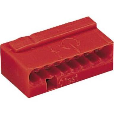 Mikró vezetékösszekötő 8 vezetékes, 0,6 - 0,8 mm² 6A, piros, 1 db, WAGO 243-808 Mikró vezetékösszekötő 8 vezetékes, 0,6 - 0,8 mm² 6A, piros, 1 db, WAGO 243-808