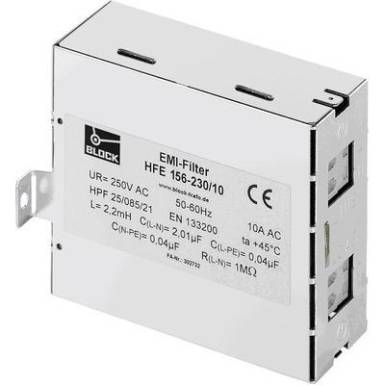 Rádiójel vezérlésű zavarszűrő, 250 V/AC 10 A (Sz x Ma) 40 mm x 85 mm Block HFE 156-230/10 1 db Rádiójel vezérlésű zavarszűrő, 250 V/AC 10 A (Sz x Ma) 40 mm x 85 mm Block HFE 156-230/10 1 db