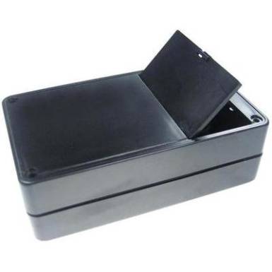Kemo G02B műanyag műszer doboz elemtart&oacute;val, 123x72x39 mm, fekete