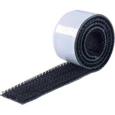 Öntapadó tépőzár 5 m x 25 mm, fekete Öntapadó tépőzár 5 m x 25 mm, fekete