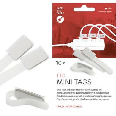 Tépőzáras kábelkötöző jelölővel, 90 x 20 mm, fehér, 10 db Tépőzáras kábelkötöző jelölővel, 90 x 20 mm, fehér, 10 db