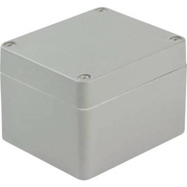 Bopla Euromas poli&eacute;szter dobozok P 326 30%-ban &uuml;vegsz&aacute;l erős&iacute;t&eacute;ssel, 80 x 75 x 75.5 mm, ez&uuml;stsz&uuml;rke, RAL 7001
