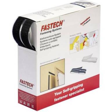 Tépőzár adagoló dobozban, 25 m x 20 mm, fekete, Fastech B20SKL999905 Tépőzár adagoló dobozban, 25 m x 20 mm, fekete, Fastech B20SKL999905
