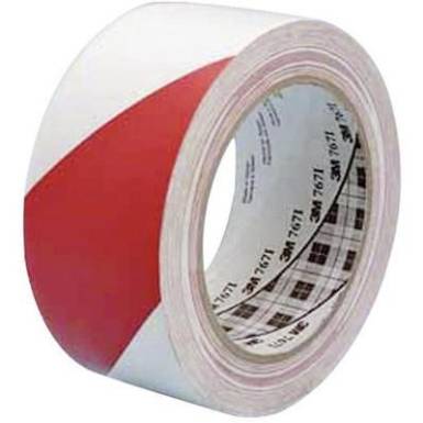PVC jel&ouml;lő ragaszt&oacute;szalag (H x Sz) 33 m x 50 mm, piros, feh&eacute;r PVC 767i 3M, tartalom: 1 tekercs