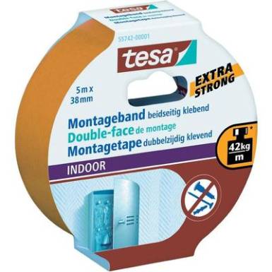 Kétoldalas ragasztószalag beltérre, 5m:38mm, TESA® Kétoldalas ragasztószalag beltérre, 5m:38mm, TESA®