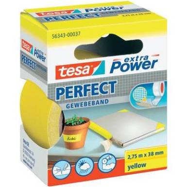 Szövetbetétes ragasztószalag, sárga, 2,75 m x 38 mm, tesa® extra Power Szövetbetétes ragasztószalag, sárga, 2,75 m x 38 mm, tesa® extra Power