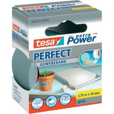Szövetbetétes ragasztószalag, szürke, 2,75 m x 38 mm, tesa® extra Power Szövetbetétes ragasztószalag, szürke, 2,75 m x 38 mm, tesa® extra Power