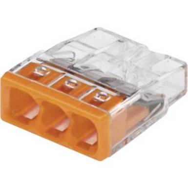Sorkapocs, 3 pólus, 0,5-2,5 mm², narancs (átlátszó) WAGO COMPACT CONNECTOR Sorkapocs, 3 pólus, 0,5-2,5 mm², narancs (átlátszó) WAGO COMPACT CONNECTOR